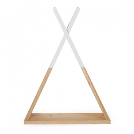 Raft de perete Tipi Childhome, Lemn Natural/Alb