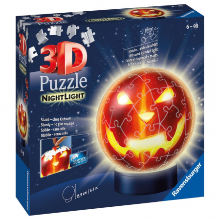 Jocuri tip puzzle - Puzzle 3D Halloween Luminos – 72 piese