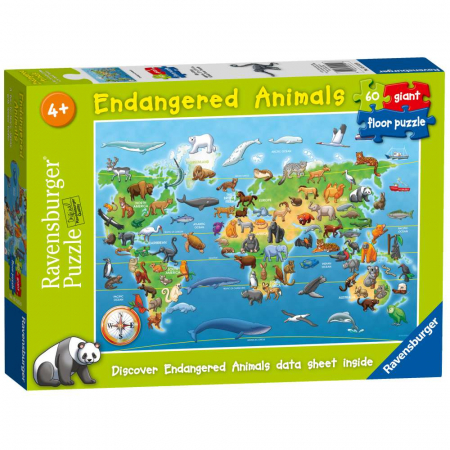 Ravensburger - Puzzle mare de podea harta animale 60 piese [1]