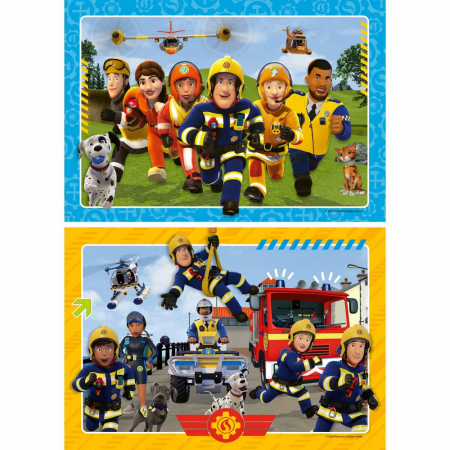 Jocuri tip puzzle - Ravensburger - Puzzle pompierul Sam si prietenii 2x12 piese