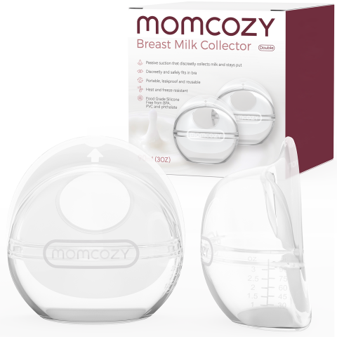 Articole mamici - Recipient colector lapte reutilizabil Momcozy 90 ml set 2 buc