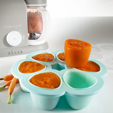 Recipient ermetic silicon multiportii 6x150 ml Beaba Blue [2]