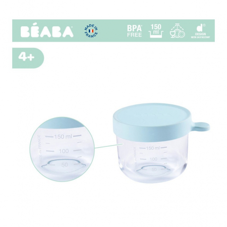 Recipient ermetic sticla Beaba 150 ml Light Blue [2]