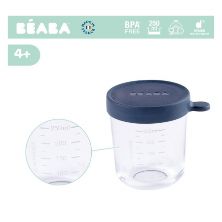 Recipient ermetic sticla Beaba 250 ml Dark Blue [2]