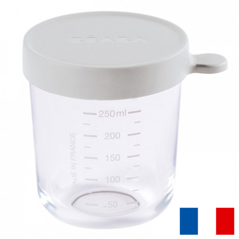 Articole hranire copii - Recipient ermetic sticla Beaba 250 ml Light Mist