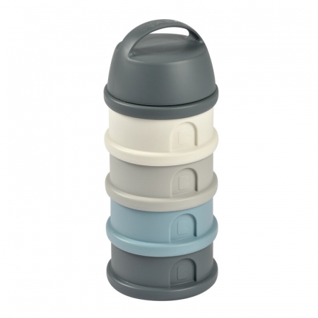 Recipient lapte praf 4 compartimente Beaba Mineral Grey/Blue [1]