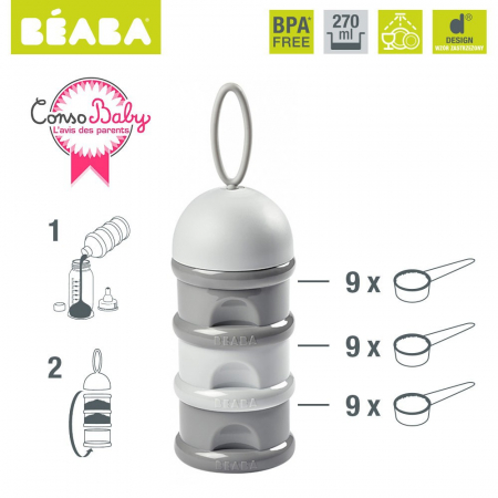 Recipient lapte praf Beaba Grey [1]