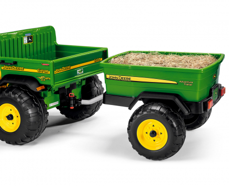 Masinute electrice - Remorca Peg Perego John Deere Adventure, 3 ani+, Negru / Verde / Galben