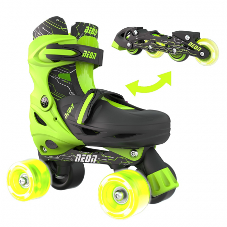 Sporturi Copii - Role 2 in 1 Neon Combo Skates marime 30-33 Green - Resigilat