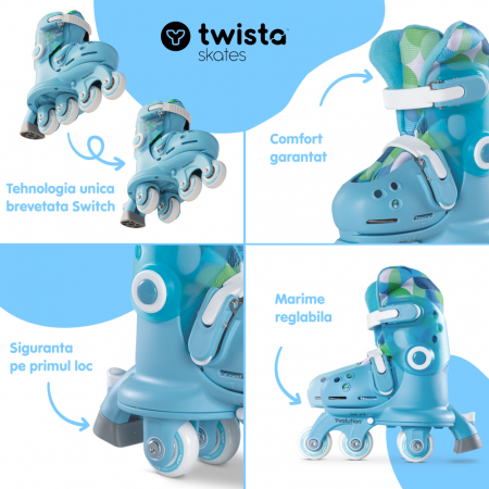Role ajustabile Yvolution Twista Skates marime 23-28 Blue [3]