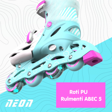 Role Neon Inline Skates marime 34-37 Teal Pink [3]