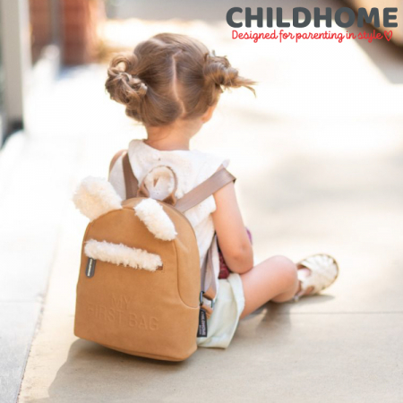 Rucsac pentru copii Childhome My First Bag, aspect piele intoarsa Bej [3]