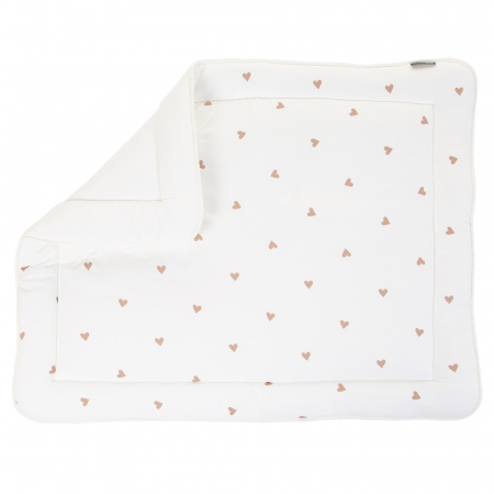 Saltele patut bebe - Salteluta de joaca Childhome 75x95 cm Jerse/Muselina, Inimioare