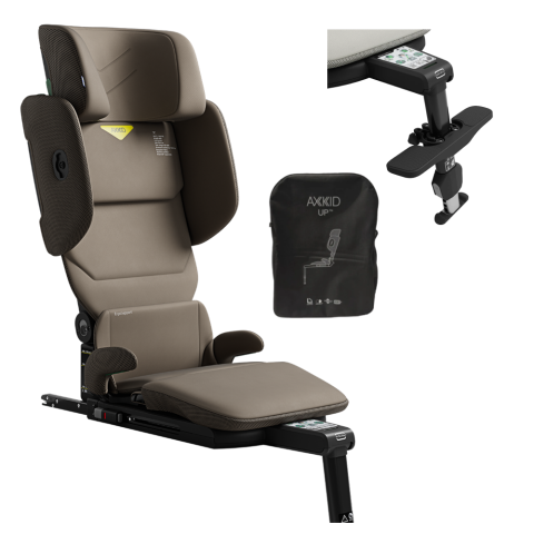 Scaune auto copii - Scaun auto inaltator Axkid UP i-Size 100-150 cm, Driftwood Beige