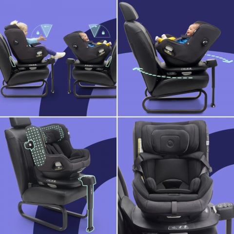 Scaun auto rotativ Bugaboo Owl Black cu baza Isofix [5]