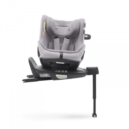 Scaune auto copii - Scaun auto rotativ Bugaboo Owl Grey cu baza Isofix