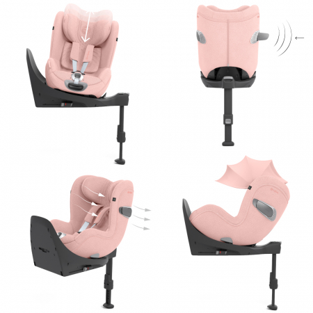 Scaun auto rotativ Cybex Sirona T i-Size Plus Peach Pink [4]
