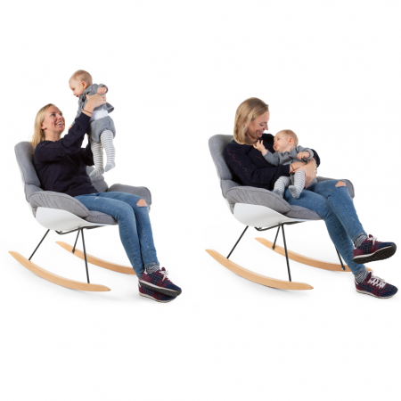 Scaun balansoar Childhome Alb/Gri [4]