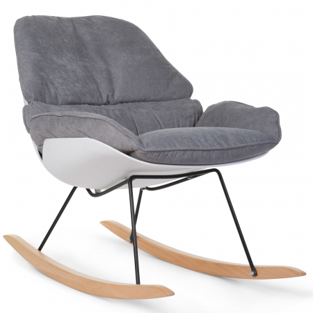 Mobilier camera copii - Scaun balansoar Childhome Alb/Gri