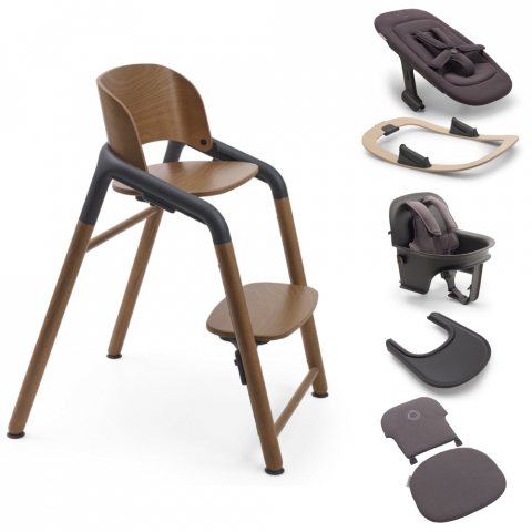 Scaune masa bebe - Scaun Bugaboo Giraffe 6 in 1 Warm Wood/Grey