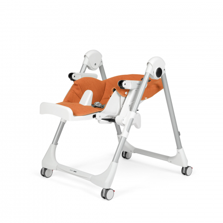 Scaun de masa 2 in 1 Peg Perego Prima Pappa Zero Follow Me, 0-15 Kg, Wonder Orange, Portocaliu [1]
