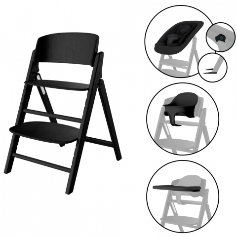 Scaune masa bebe - Scaun de masa Cybex Click & Fold 4 in 1 Stunning Black