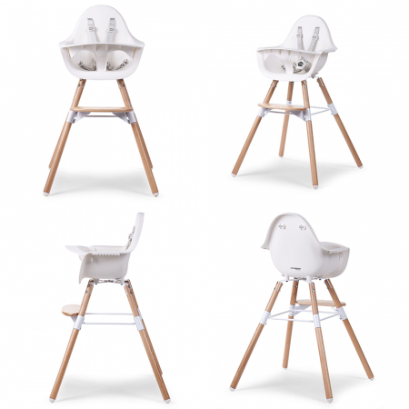 Scaun de masa reglabil in inaltime Childhome Evolu 2 Natural/Alb [1]
