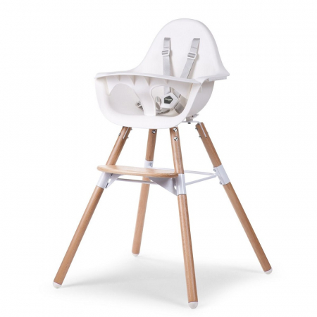Scaune masa bebe - Scaun de masa reglabil in inaltime Childhome Evolu 2 Natural/Alb