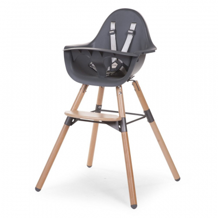 Scaune masa bebe - Scaun de masa reglabil in inaltime Childhome Evolu 2 Natural/Antracit
