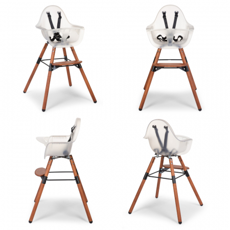 Scaun de masa reglabil in inaltime Childhome Evolu 2 Natural inchis/Alb transparent [1]