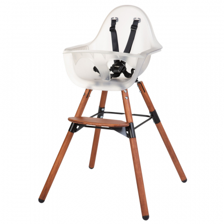 Scaune masa bebe - Scaun de masa reglabil in inaltime Childhome Evolu 2 Natural inchis/Alb transparent
