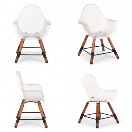 Scaun de masa reglabil in inaltime Childhome Evolu 2 Natural inchis/Alb transparent [2]