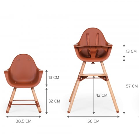 Scaun de masa reglabil in inaltime Childhome Evolu 2 Natural/Ruginiu [1]