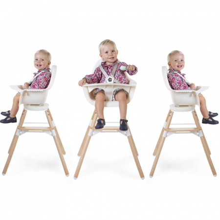 Scaun de masa reglabil in inaltime Childhome Evolu One.80, Natural/Alb [3]