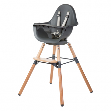 Scaune masa bebe - Scaun de masa reglabil in inaltime Childhome Evolu One.80, Natural/Antracit-Resigilat