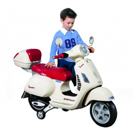 Scuter electric Peg Perego Vespa, 12V, 3 ani +, Rosu / Alb [0]