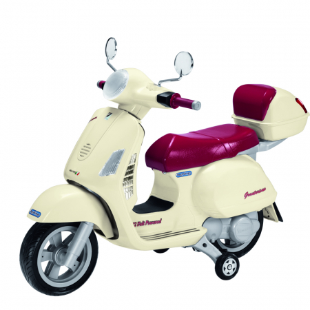 Scuter electric Peg Perego Vespa, 12V, 3 ani +, Rosu / Alb [3]