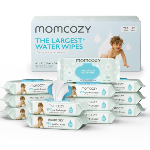 Produse pentru baie - Set 12 pachete servetele umede Momcozy 99% apa