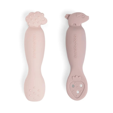 Articole hranire copii - Set 2 lingurite de invatare Done by Deer Tiny Farm Powder