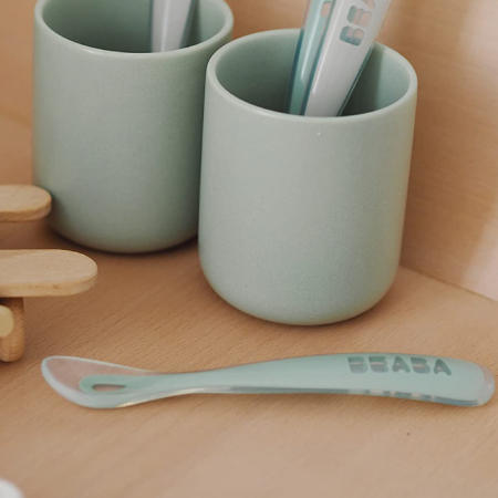 Set 2 lingurite silicon +4 luni Beaba Sage Green [2]