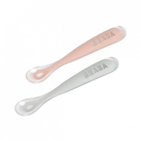 Set 2 lingurite silicon +4 luni Beaba Pink [2]