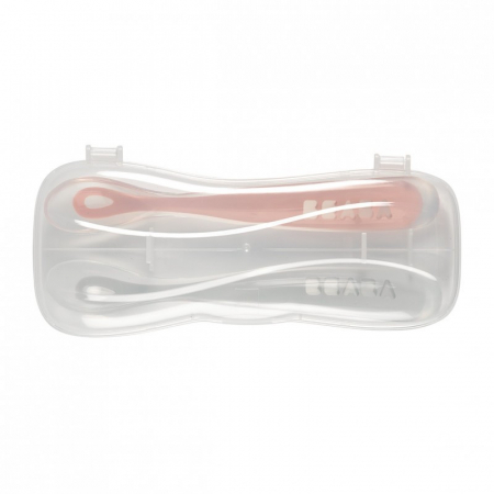 Set 2 lingurite silicon +4 luni Beaba Pink [1]