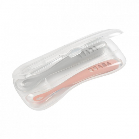 Set 2 lingurite silicon +4 luni Beaba Pink [0]
