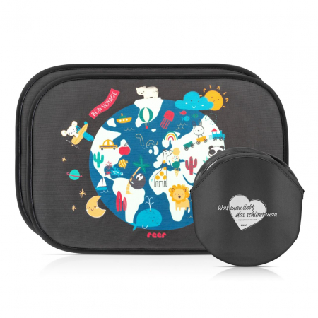 Accesorii transport copii - Set 2 parasolare auto cu lipire fara ventuze, TravelKid Sun Reer