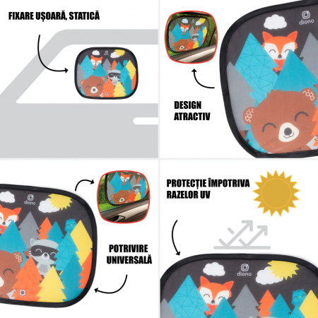 Set 2 parasolare Diono Sun Stoppers Character [1]