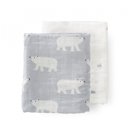  Set 2 paturici Fresk muselina pentru infasat 70x60 cm Polar Bear [0]