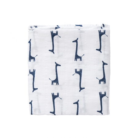 Set 2 paturici muselina Fresk pentru infasat 120x120 cm Giraf indigo blue [2]