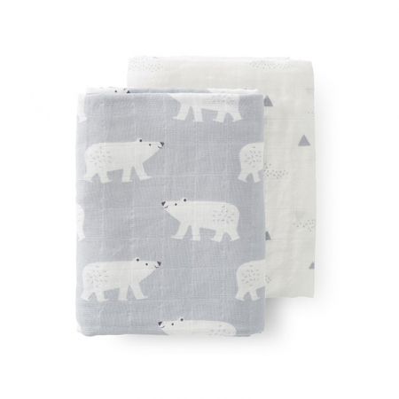 Set 2 paturici muselina Fresk pentru infasat 120x120 cm Polar Bear [0]