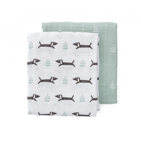 Set 2 paturici muselina Fresk pentru infasat 70x60 cm Dachsy [0]