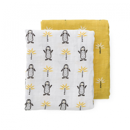 Set 2 paturici muselina Fresk pentru infasat 70x60 cm Pinguin [0]